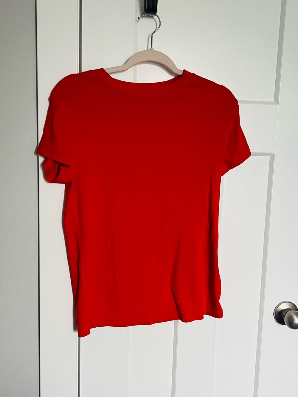 a new day Red Short Sleeve Crewneck Tee